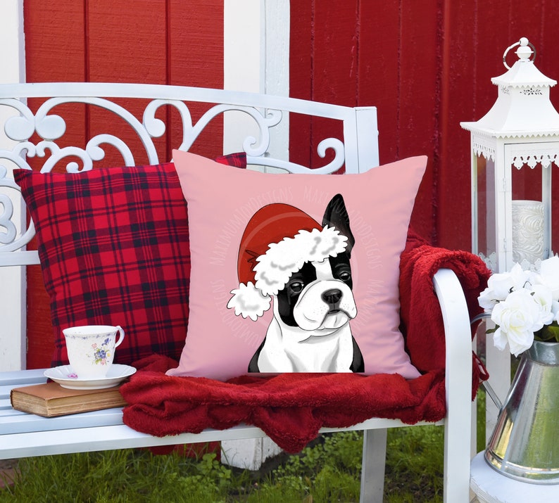 Christmas Boston Terrier PNG Design / Christmas Puppy / Hand - Etsy