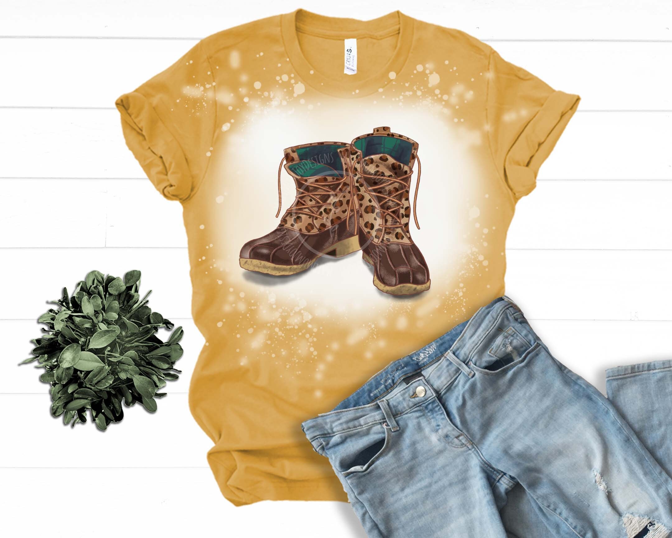 Cheetah Duck Boots Sublimation Clip Art / Cute Boots / Hand Drawn