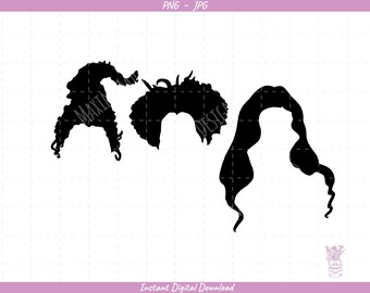Hocus Pocus Sublimation Clip Art / Sanderson Sisters / Hand Drawn / Digital Download