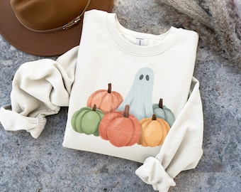 Cute Haunted Pumpkins Sublimation Clip Art / Ghost Pumpkins / Hand Drawn / Digital Download