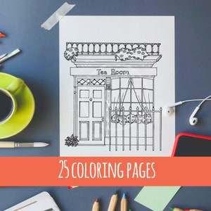 Cozy Coloring Book  / Digital Adult Coloring Book / Hand Drawn / Digital PDF Download
