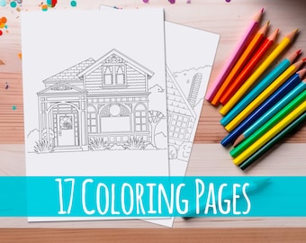 Cozy Coloring Book / 2nd Edition / Digital Adult Coloring Book / Hand Drawn / Digital PDF Download