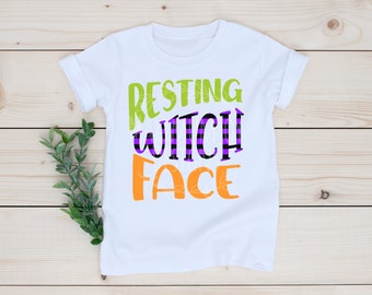 Resting Witch Face Sublimation Clip Art / Halloween Witch png / Hand Drawn / Digital Download