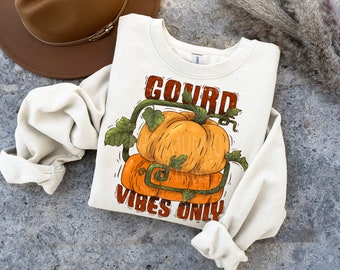 Gourd Vibes Only Sublimation Clip Art / Pumpkin Grunge / Hand Drawn / Digital Download