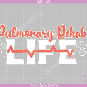 Pulmonary Rehab Sublimation Clip Art / Thérapeute respiratoire / Dessin à la main / Téléchargement numérique