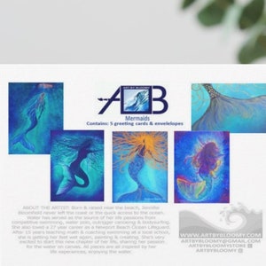 GREETING CARDS Mermaid Mixed pack (5 pack of cards)
