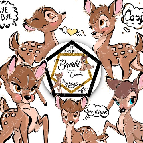 Bambi Comics Cartoon Animation Clipart Hand-drawn Clip Art - Etsy Bambi Comics Cartoon Animation Clipart Hand-drawn Clip Art - Etsy