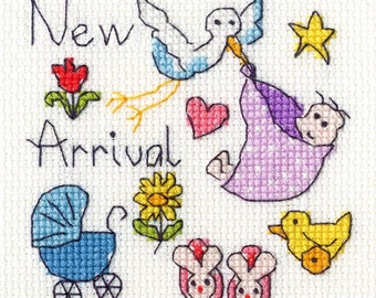 Bothy Threads New baby counted cross stitch greetings card  XGC6