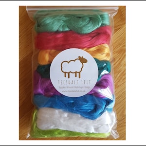 Dyed Mulberry Silk, Assorted Colours 40g for Felting, weaving, spinning and fibre craft