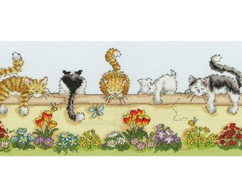 Bothy Threads Counted Cross Stitch Kit - Lazy Cats by Gillian Roberts XGR1