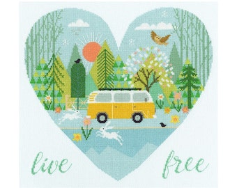 Bothy Threads Live Free Counted Cross Stitch Kit XHY1