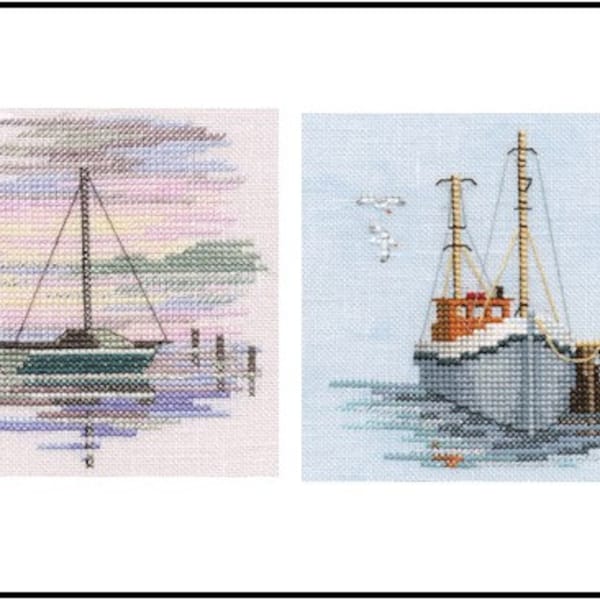 Bothy Threads Counted Cross Stitch Kit Fishing / Sailing Boat Seashore Coastal