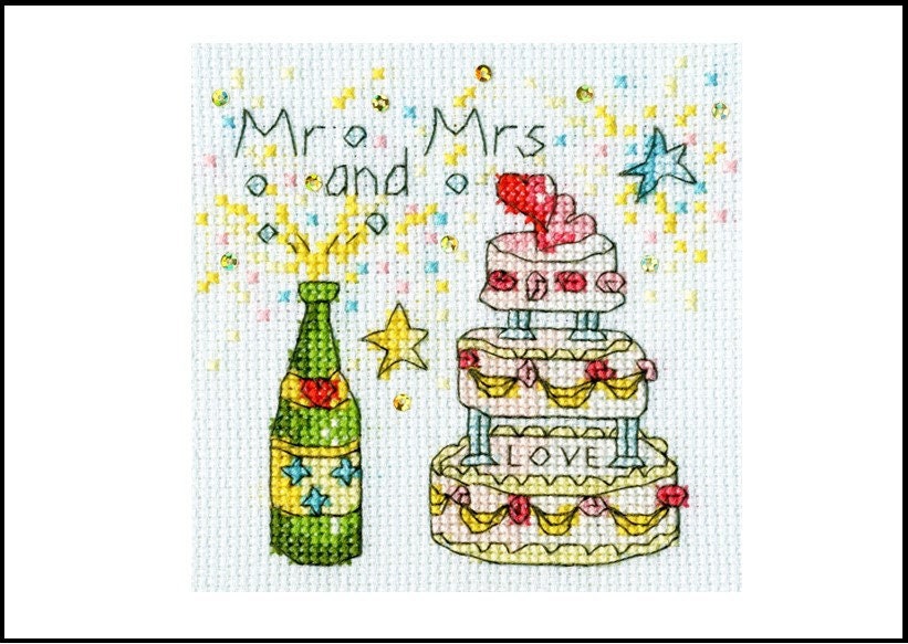 Bothy Threads Cheers Wedding Congratulations Card Cross Stitch Etsy