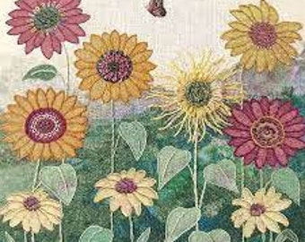 Beaks and Bobbins Hand Embroidery Kit Colourful Pre-Printed Background materials