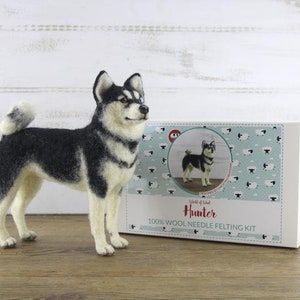 World of Wool Hunter the Husky Needle Felting Kit- instructions / materials