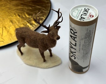 World of Wool Needle Felting Kit Syklar the Stag Deer detailed instructions / materials