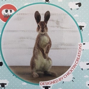 World of Wool Romeo Rabbit Needle Felting Kit detailed instructions, materials and felting equipment