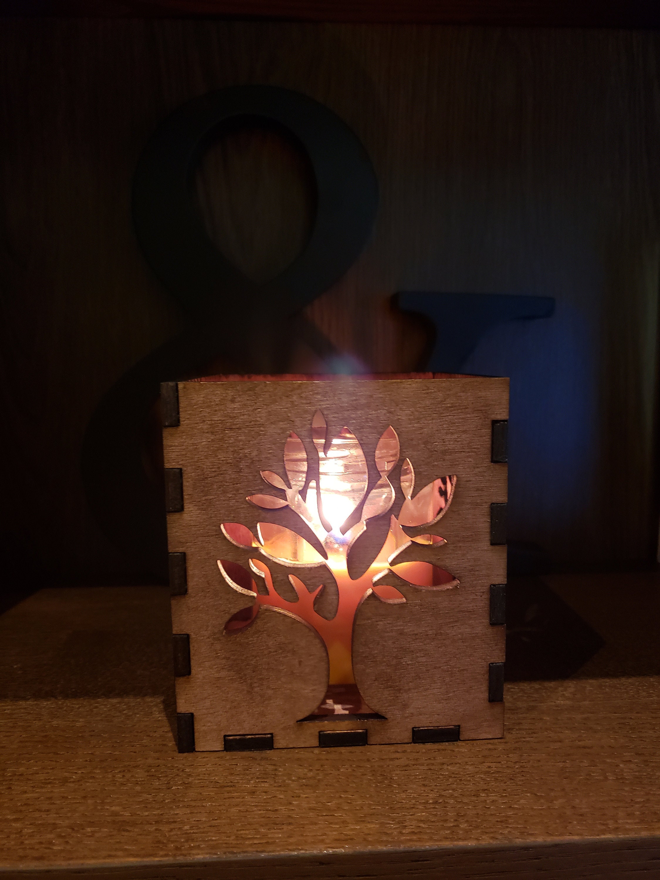 Laser Cut Wooden Tree of Life Candle Holder Lantern Votive Etsy