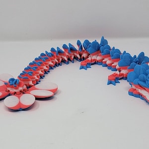 3D Printed Clover Articulated Dragon • Pride Flag or Solid Color Dragon Figurine • Flexible Lucky Dragon Toy • LGBTQ+ Fantasy Shelf Decor