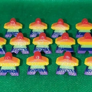 15mm Multi-Color Meeples (Pack of 21)