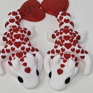 Lovely Heart Dragon Fidget  – 3D Printed Sensory Toy for Stress Relief, Cute Flexible Dragon Gift for Kids & Adults