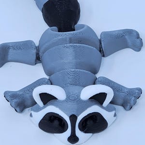 Gegliederter Waschbär-Fidget - 3D gedrucktes sensorisches Spielzeug zum Stressabbau, niedliches flexibles Waschbärgeschenk für Kinder und Erwachsene