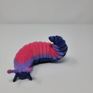 Articulated 3D Printed Slug Fidget Toy – Pride and Solid Colors, Sensory Stress Relief Desk Accessory