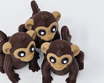 3D Printed Monkey Fidget Toy: Sensory Stress Relief for Kids & Adults
