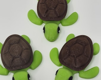 Brinquedo de tartaruga articulado impresso em 3D: decoração ecológica para fidget
