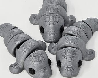 3D Printed Articulated Manatee Fidget Toy: Sensory Stress Relief