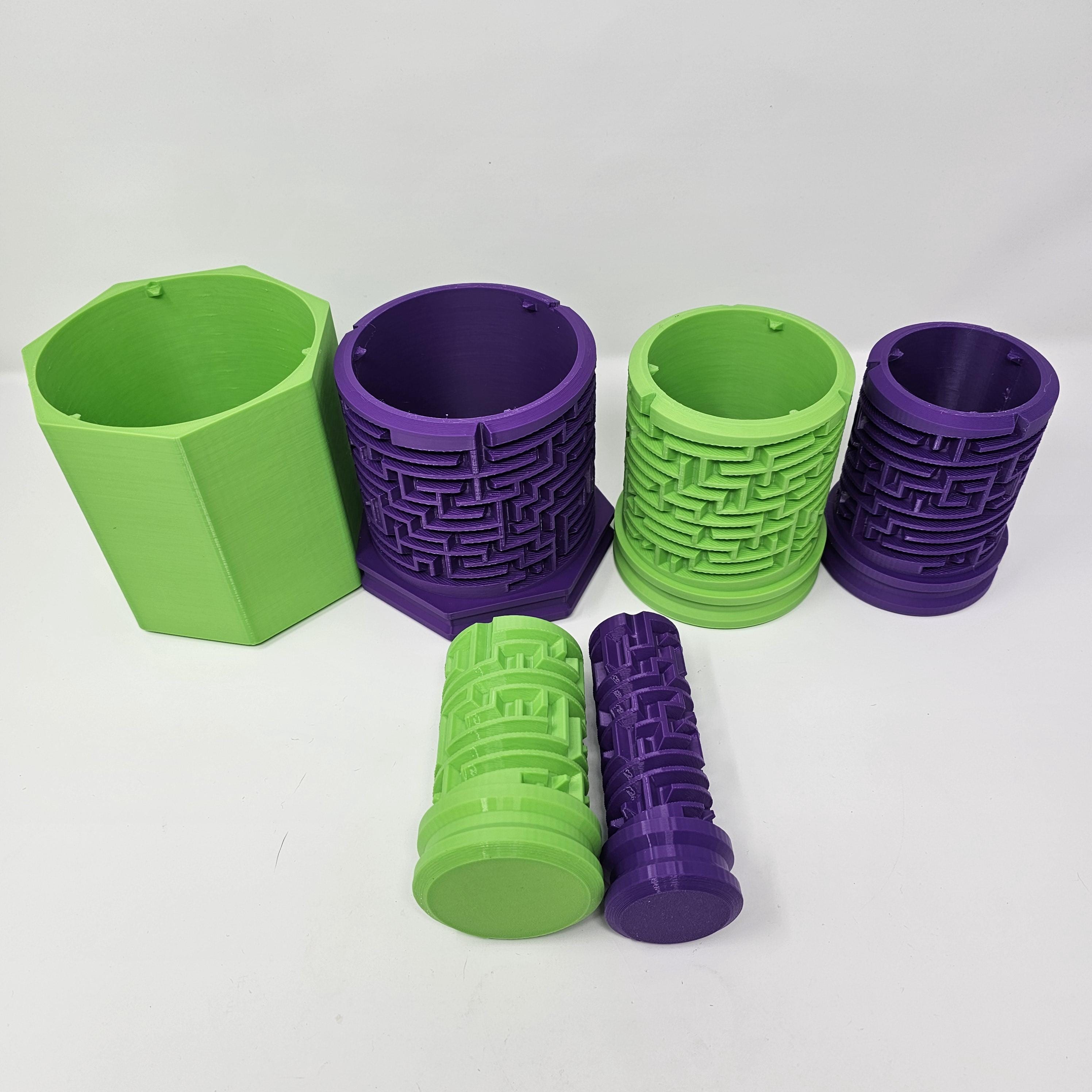 3D Printed Hexagon Maze Puzzle Box: Interactive Storage Container