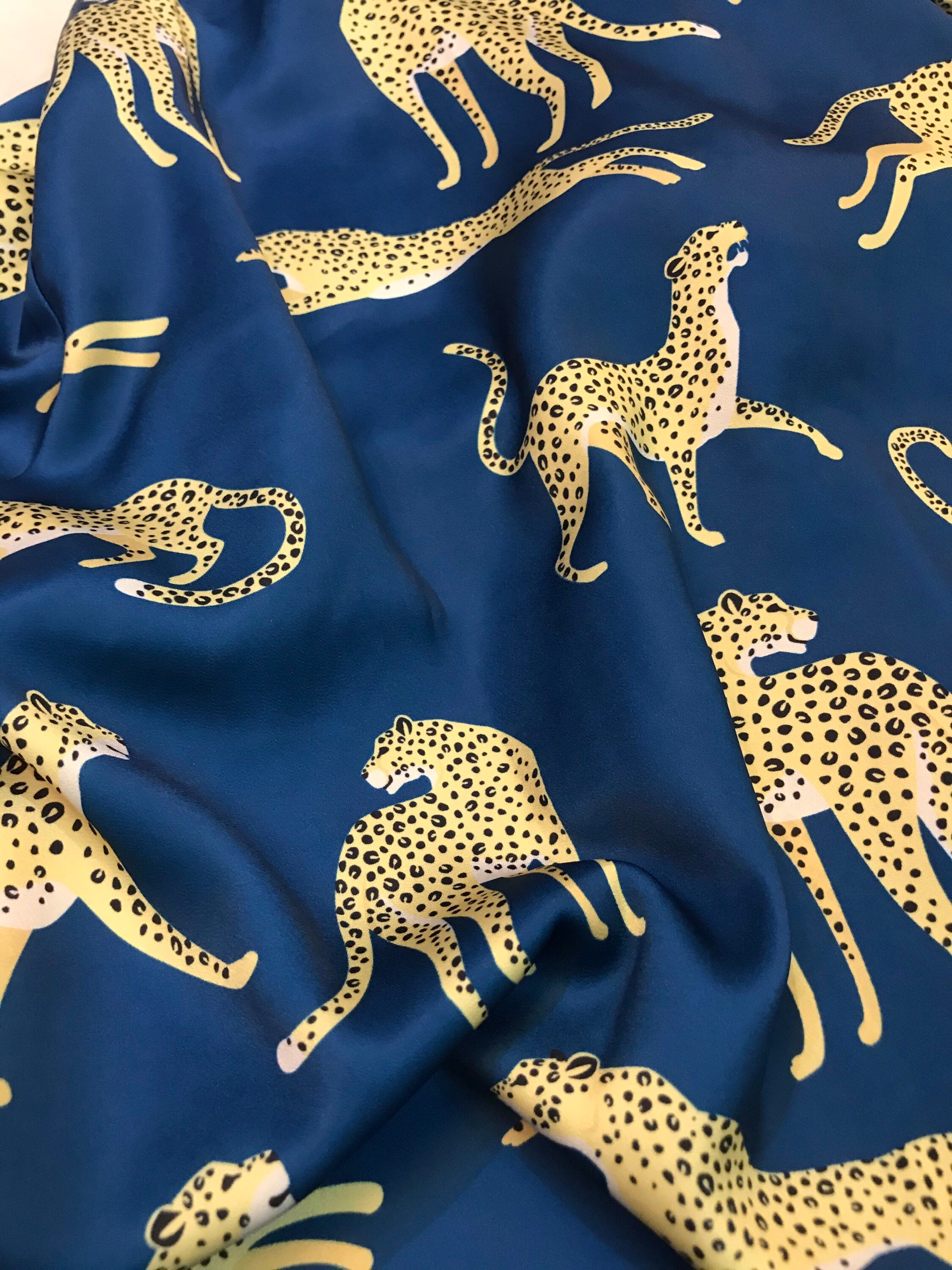 Leopard /Cheetah in Blue Navy Summer Short Sleeves Short | Etsy