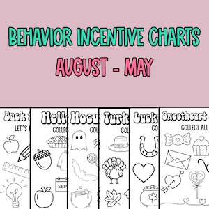 Behavior Incentive Charts | August - May | Full Year Behavior Chart | Class Reward System | Behavior Anchor Charts