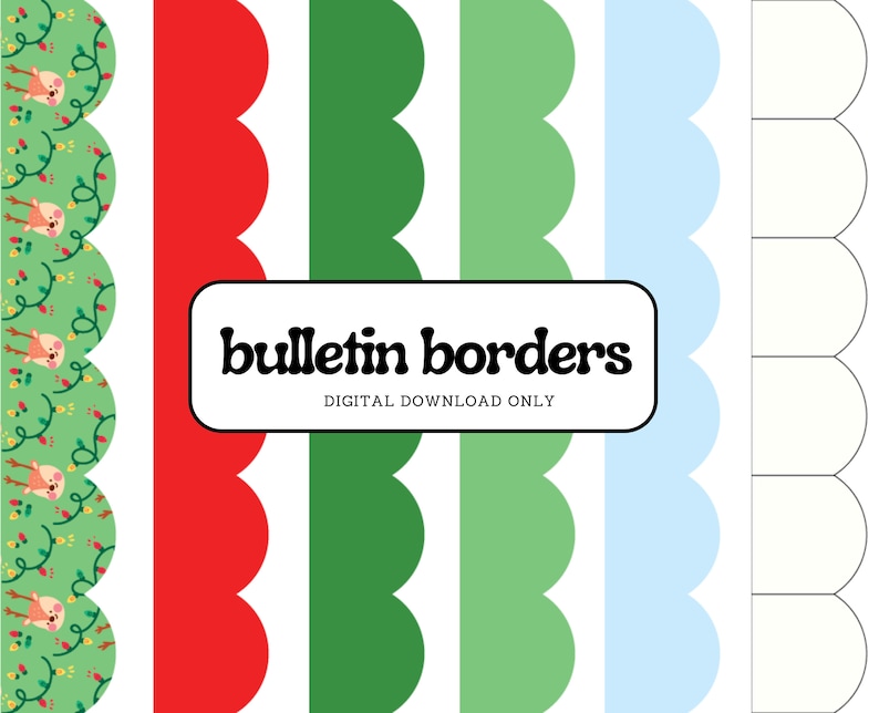 Printable Winter Borders bulletin Board 6 Designs Included Christmas
