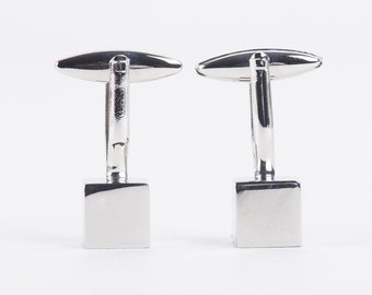 Silver Cube Cuff Links