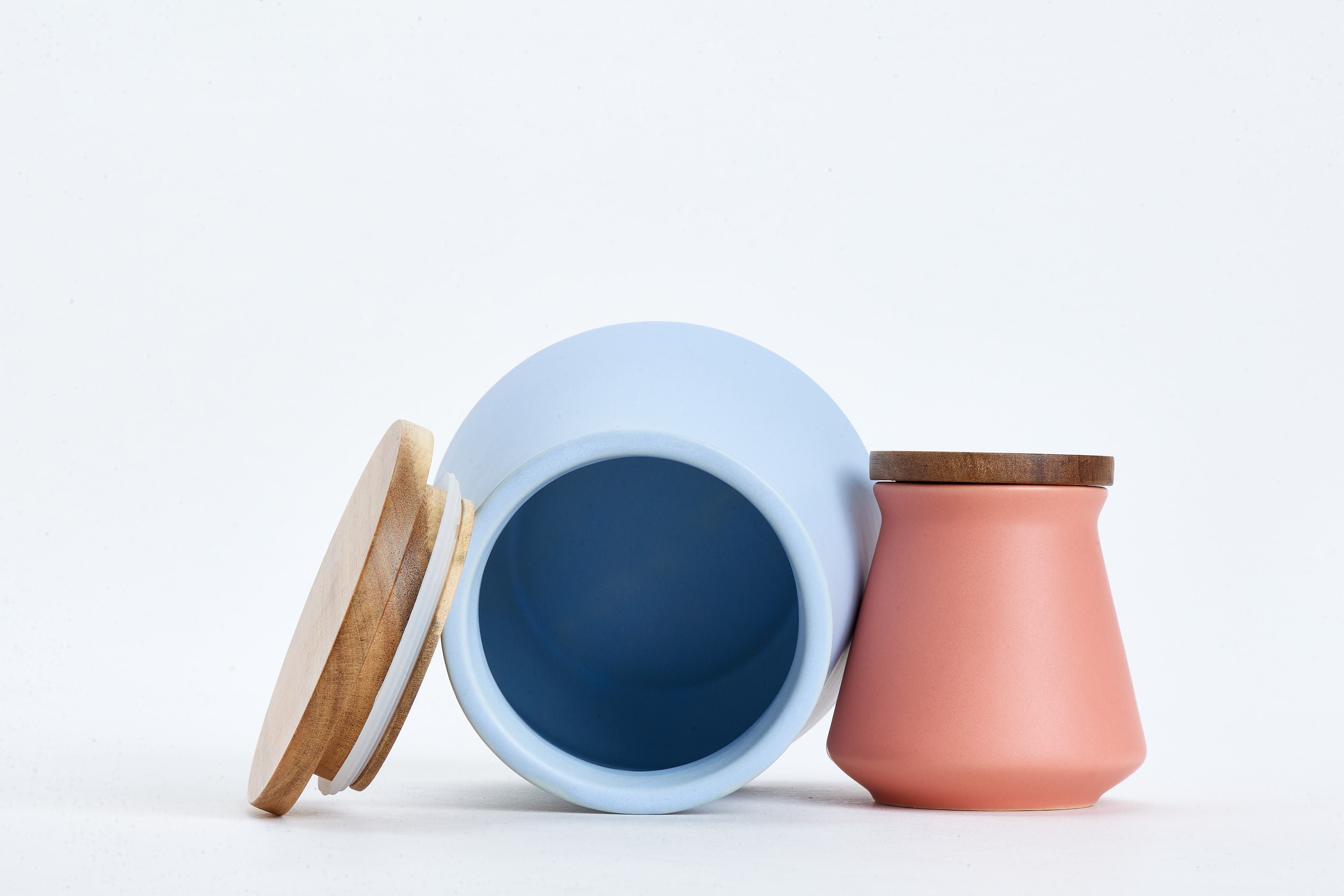 Ceramic Container With Wooden Lids Etsy UK