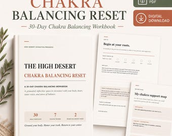 Chakra Balancing Workbook PDF | 30 Day Spiritual Self Care Journal | Printable Chakra Journal | Energy Reset Digital Download