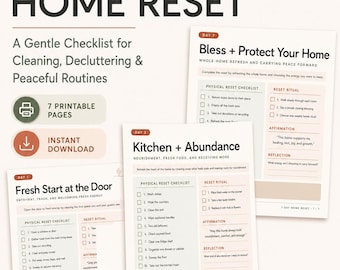 7-Day Home Reset Checklist | Cleaning, Decluttering, Spiritual Cleansing (PDF)