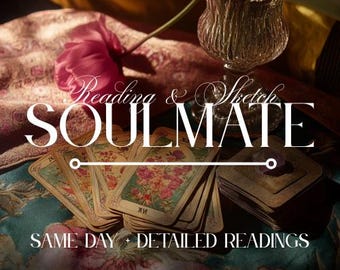 Psychic Soulmate Tarot Reading and Sketch: Twin Flame Art (PDF Download within 24 hours)