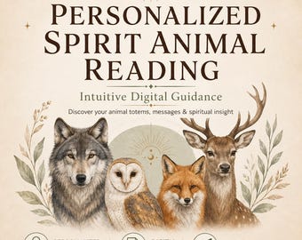 Personalized Spirit Animal Reading | Intuitive Digital Guidance | Discover Your Animal Totems & Messages
