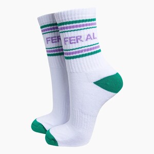 Ladies organic cotton sports socks U.K. size 3-7  ‘FERAL’