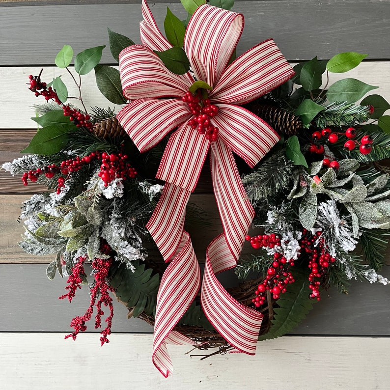Farmhouse mixed pine wreath, Christmas wreath, Christmas farmhouse wreath, Christmas Rustic wreath, Christmas front door wreath, rustic image 8