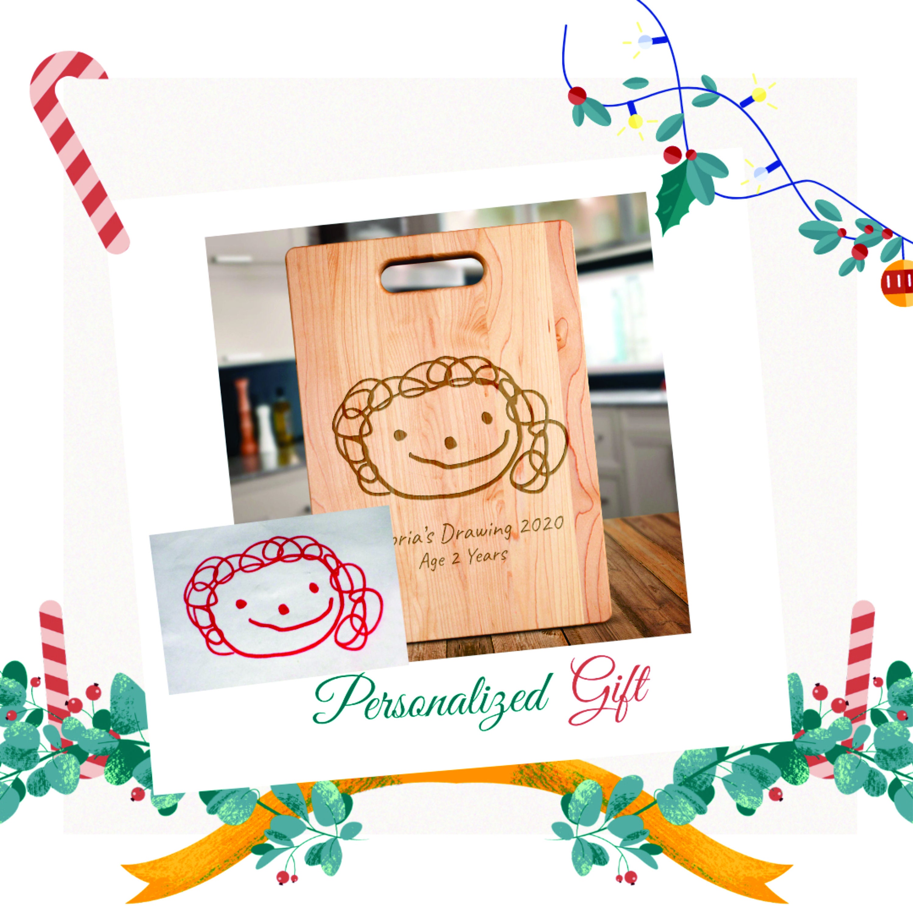 Custom Cutting Board engraved with Kid's Drawing/Note! – Philly DIY