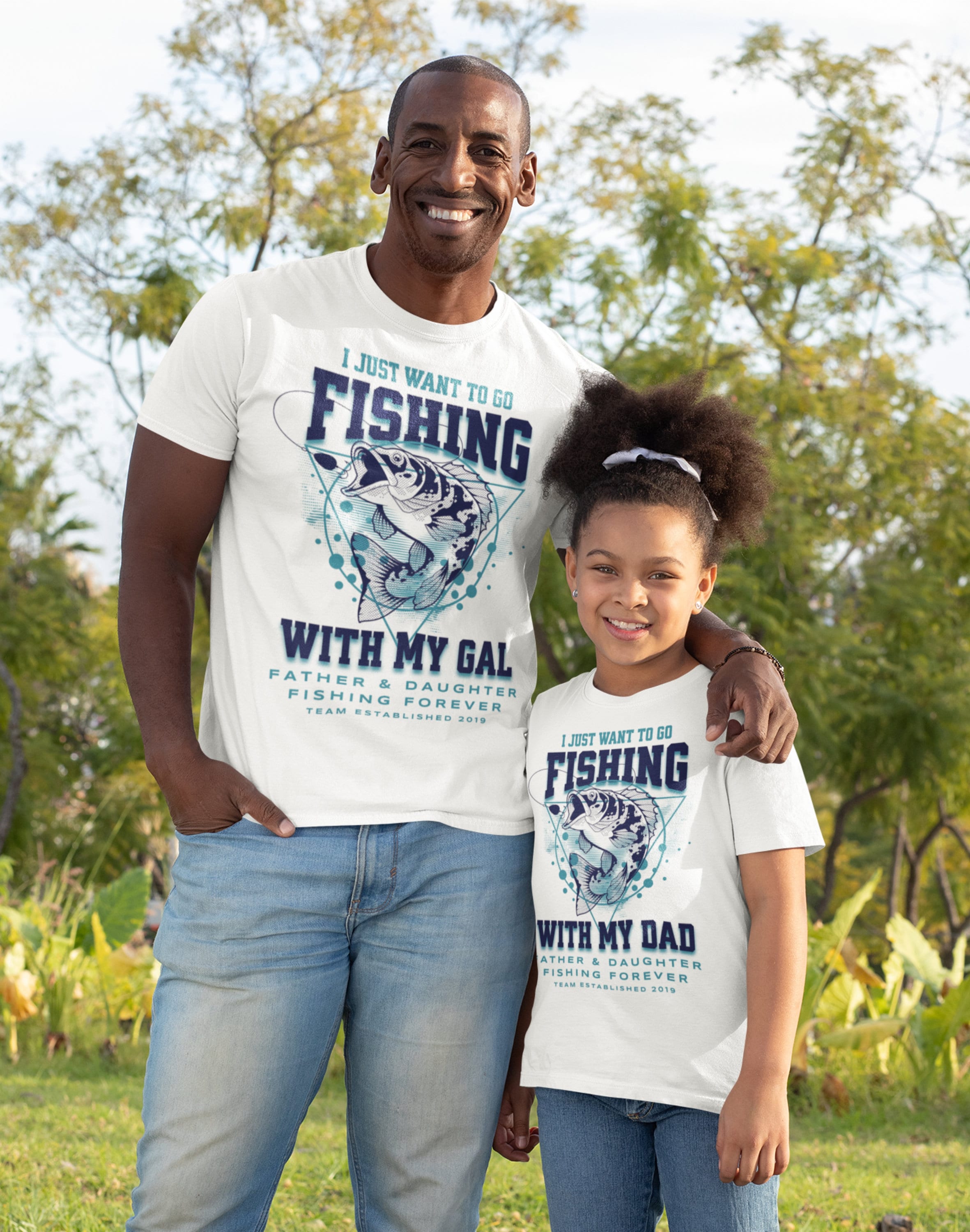 Daughter And Father Who Go Fishing Together