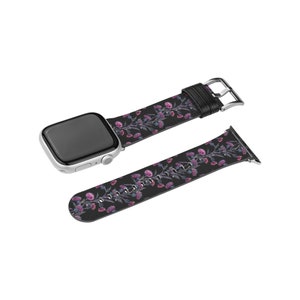 Goth Halloween Spooky Band Dark Flowers Band For Apple Watch 38mm and 42 mm Sizes