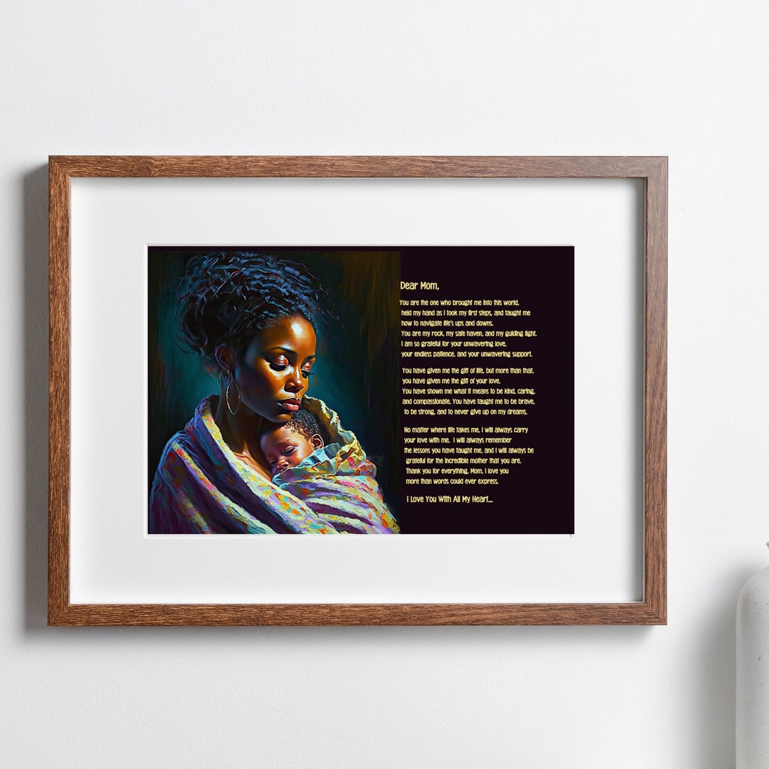 Mother and Child African American Art, Black Art, Mothers Day Gift ...