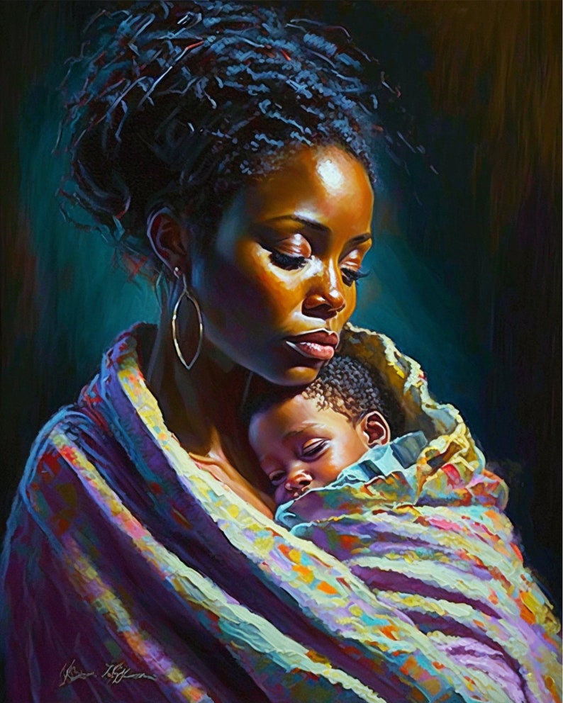 Mother and Child African American Art, Black Art, Mothers Day Gift ...