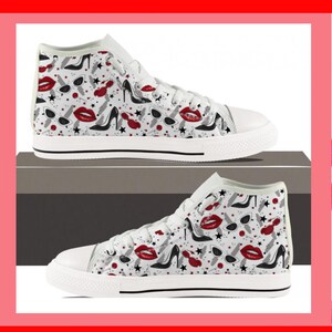 Lips and Heels Women&#39;s Fun High Tops! Custom High Top Sneakers. Free Shipping!