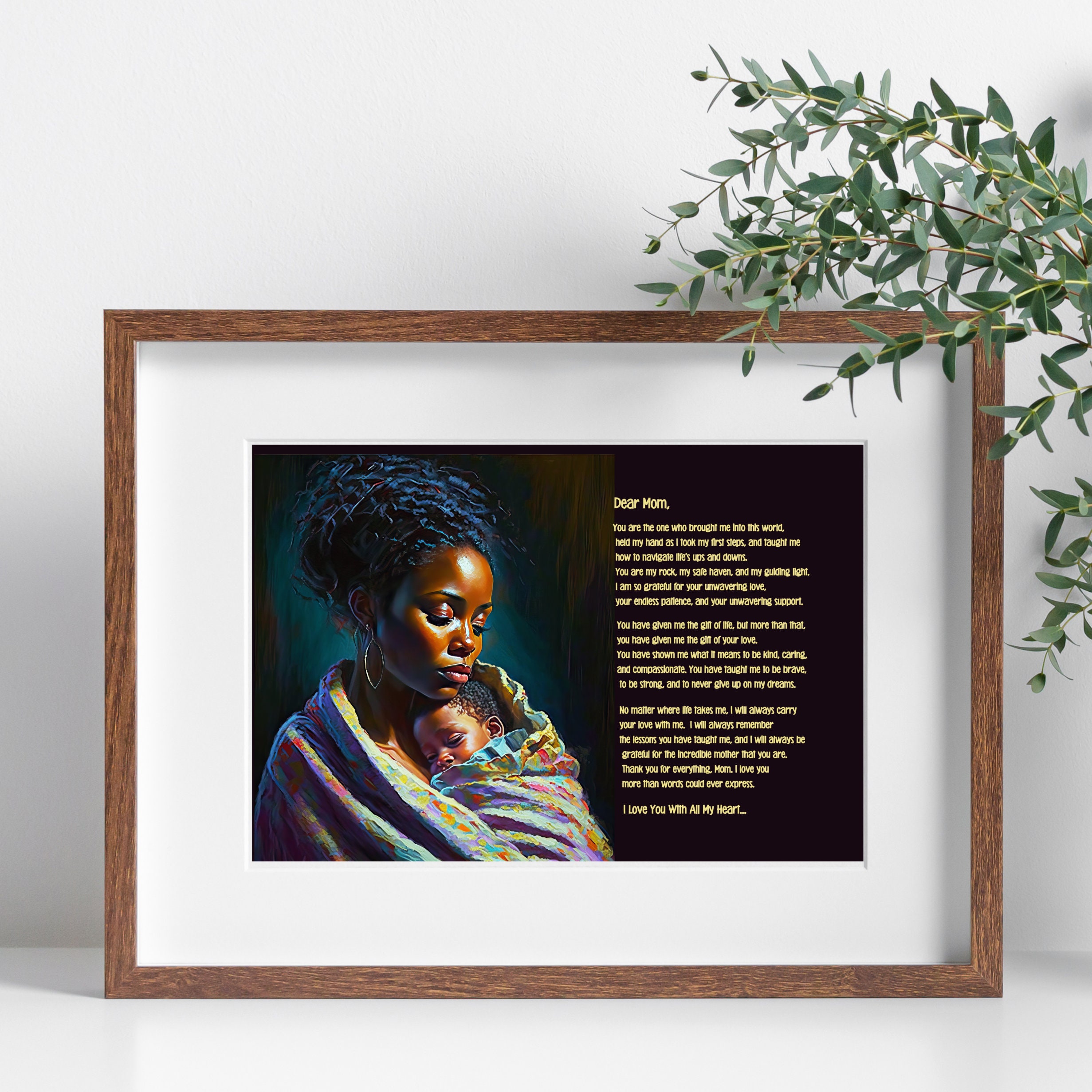 Mother and Child African American Art, Black Art, Mothers Day Gift ...