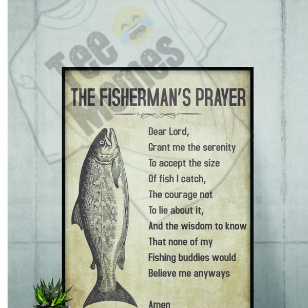 Fisherman's Prayer Funny Fisherman Gift Fishing Quote Gift For Fisherman Digital Download in SVG PNG and PDF Formats Instant Download